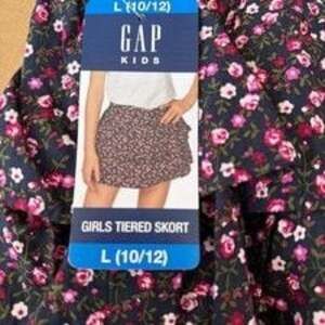GAP Kids Ruffle Flower Skort Skirt Shorts Multicolor Pull On Size 10